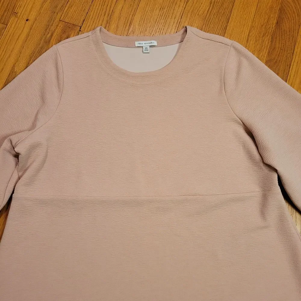 Free Assembly Womens‎ Dress 3/4 Sleeve Pink Size XXL Wedding Career Preppy - Picture 4 of 16